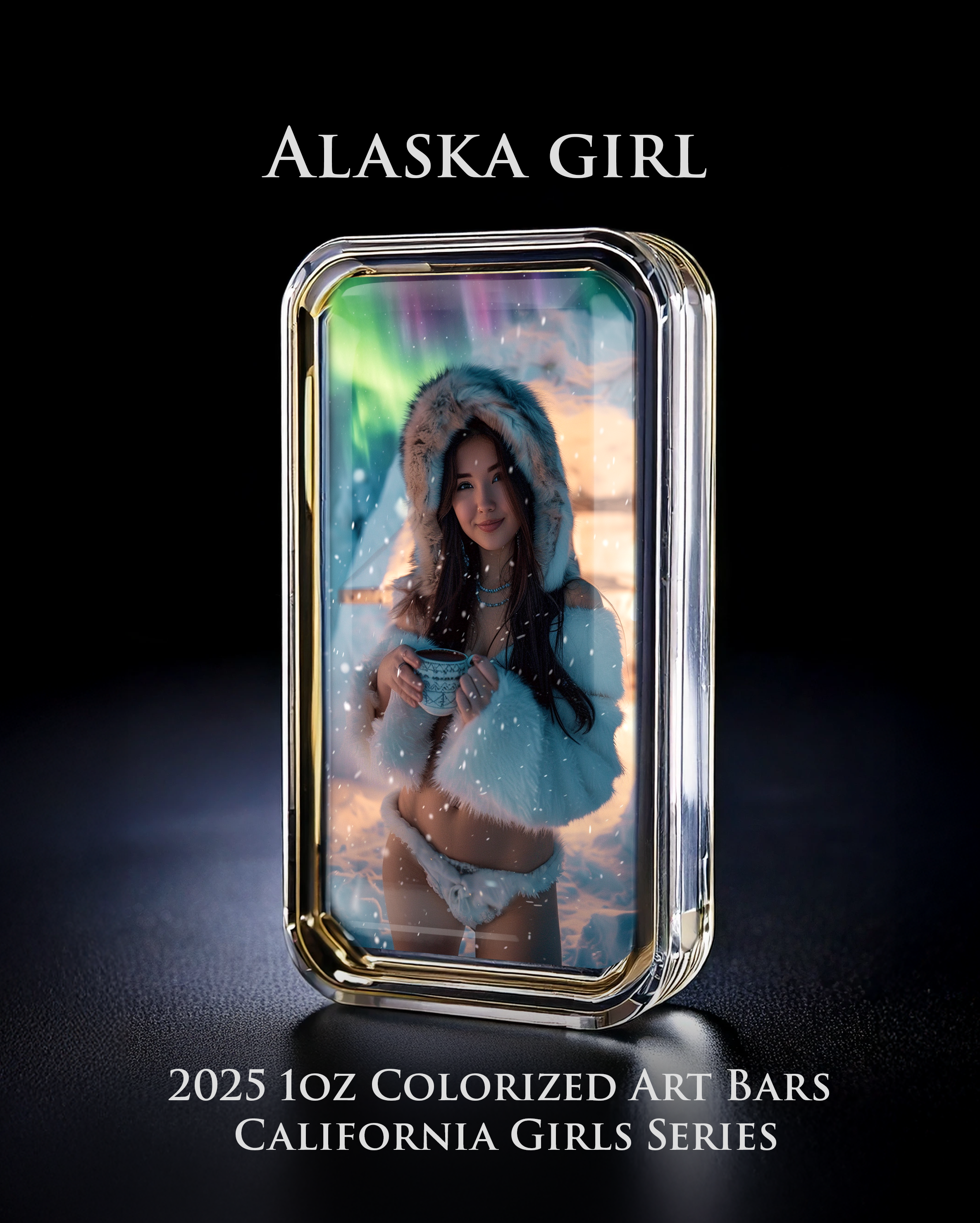 Cali Girls Song Bar Series "Northen Girls" 1oz .999 Fine Silver Color Art Bar