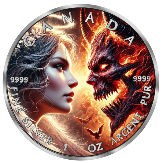 2025 Canada Maple Angels of Death 1oz .9999 Silver Colorized