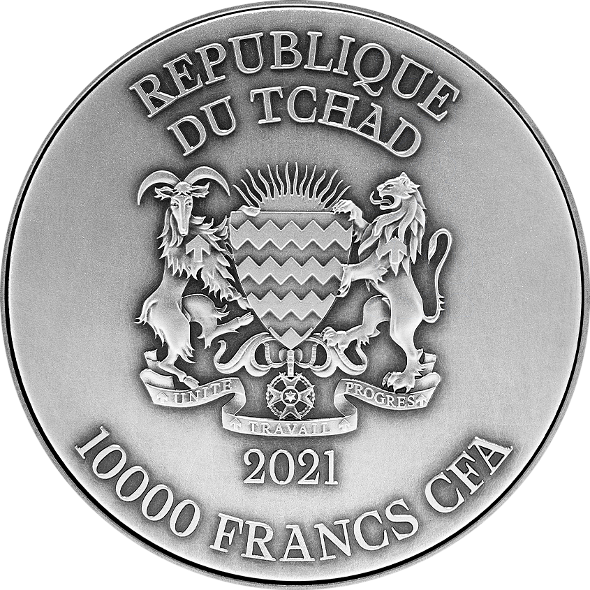 2021 Tchad The Dragon King of the Four Seas Series – Ao Shun/ Black Dragon 2 oz Silver Coin