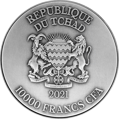2021 Tchad The Dragon King of the Four Seas Series – Ao Shun/ Black Dragon 2 oz Silver Coin