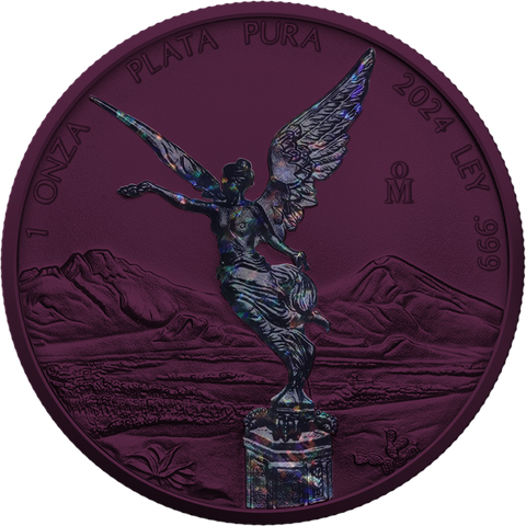 2024 Purple Space Mexico Libertad Dark Holo 1oz .999 Silver Coin