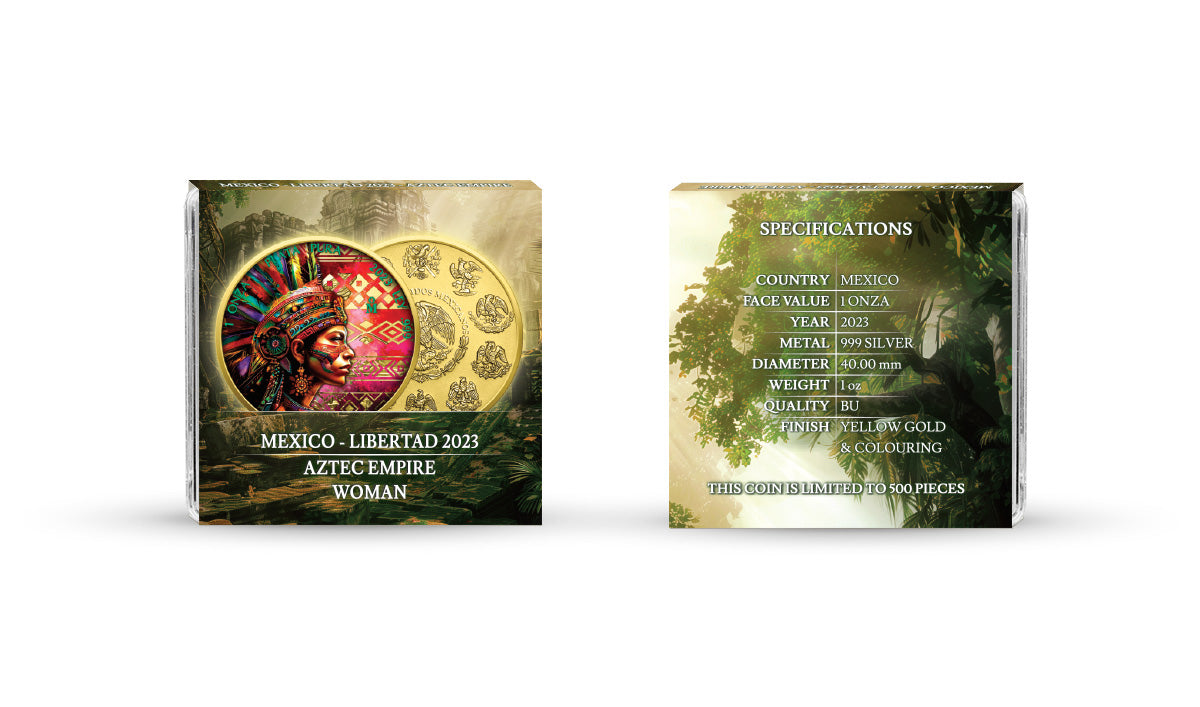 2023 Mexico Libertad Colorized 1oz .999 Silver Coin- "Aztec Women"