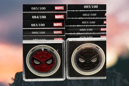 Pair .999 Silver Coins (2)-1oz Niue Spiderman Fully Colorized Proof Like