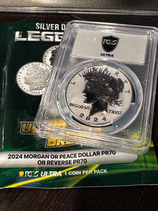 Ultrabreaks Silver Dollar Legends 2024 Reverse Proof  Peace Dollar PR-70 Silver Coin