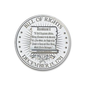 Intaglio Washington Bust  Bill Of Rights 2a 1 Troy Ounce  39mm