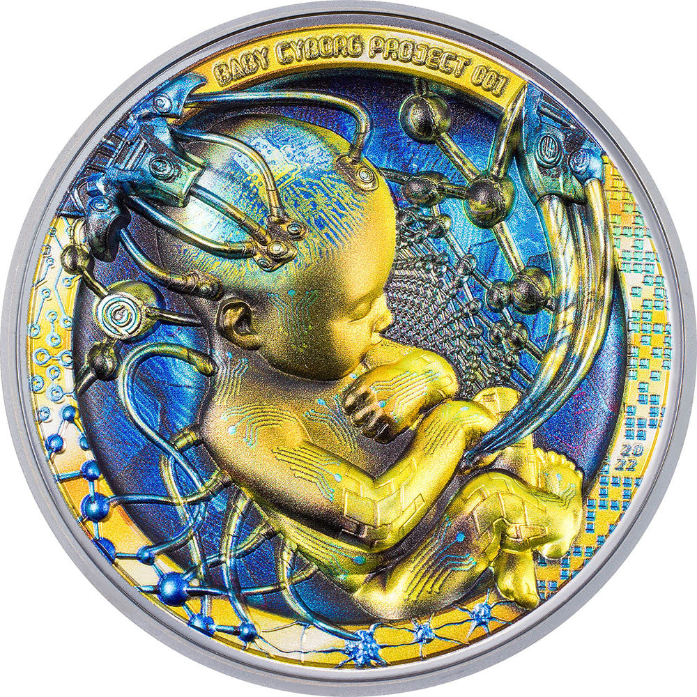 *BABY Cyborg Revolution 3 Oz Silver Coin 20$ Palau 2022