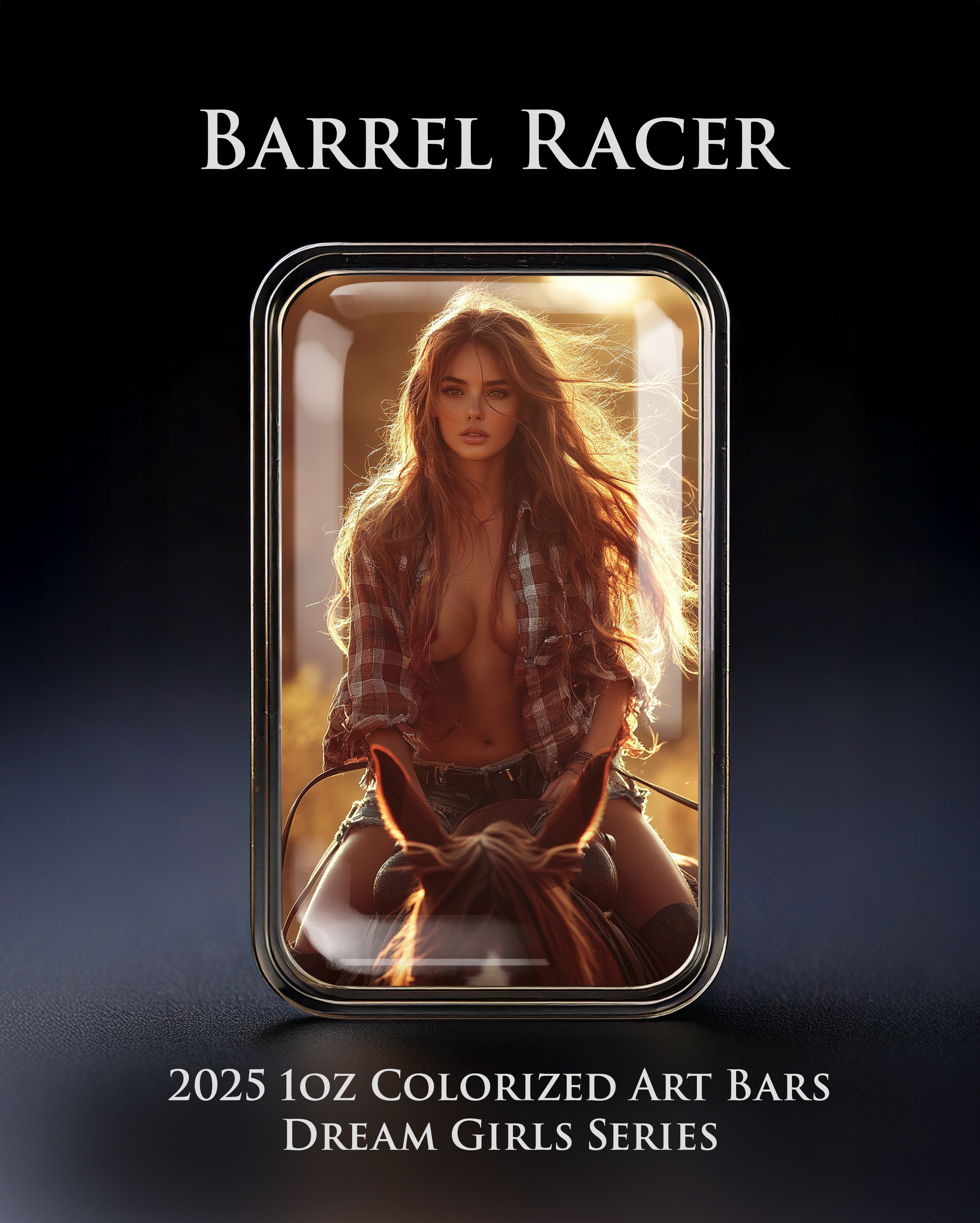 2025 Colorized 1oz .999 Silver Art Bar Dream Girl Series "Barrel Racer"