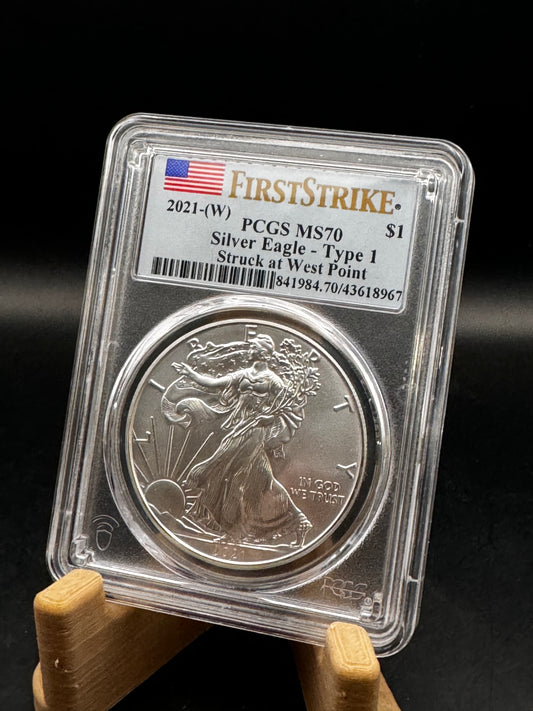 2021 W American Silver Eagle First Strike MS70 1oz .999 Silver Coin