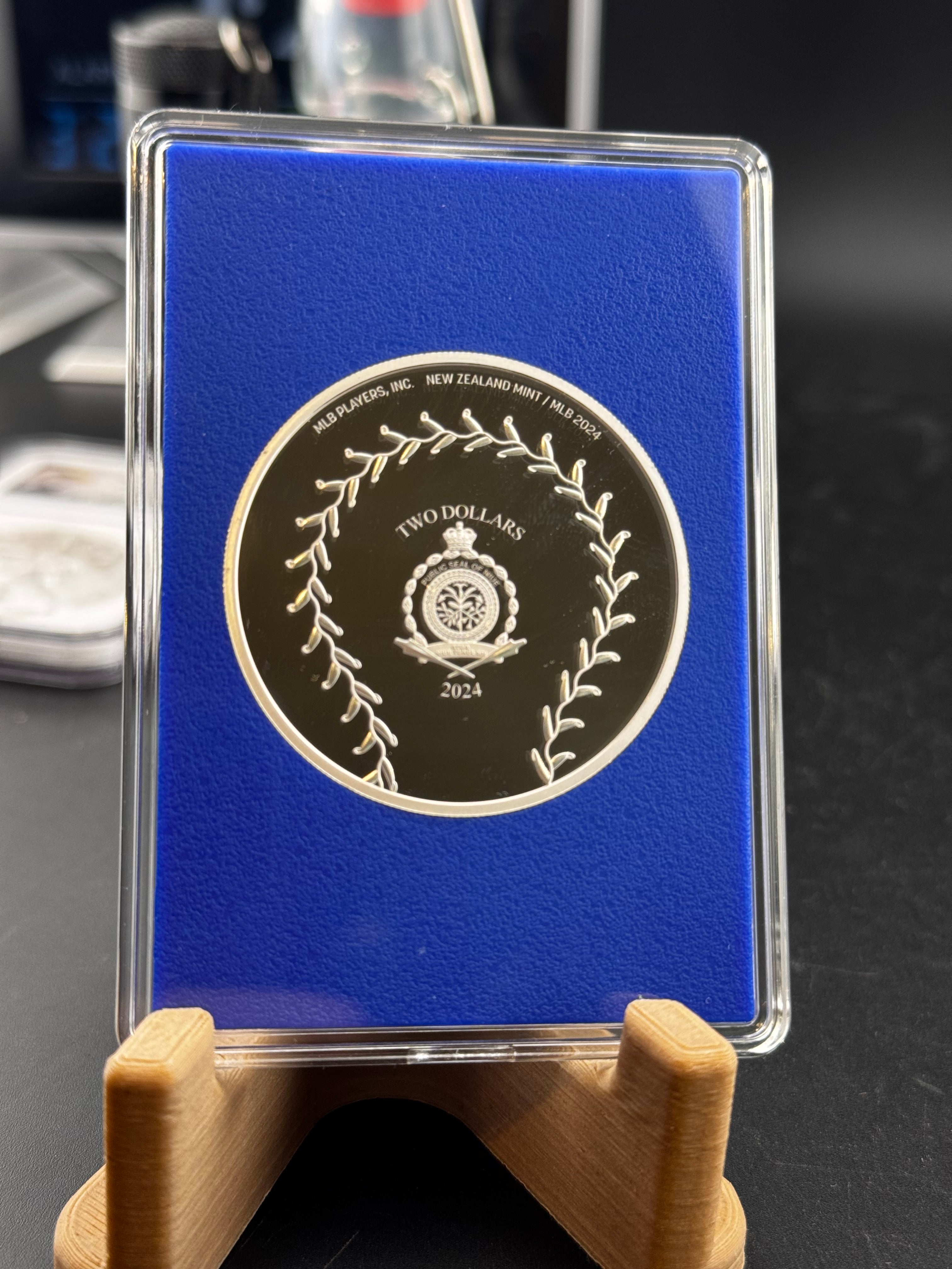 2024 Agoro Trading Coins MLB Max Scherzer 60/60 Sapphire 1oz Silver Coin