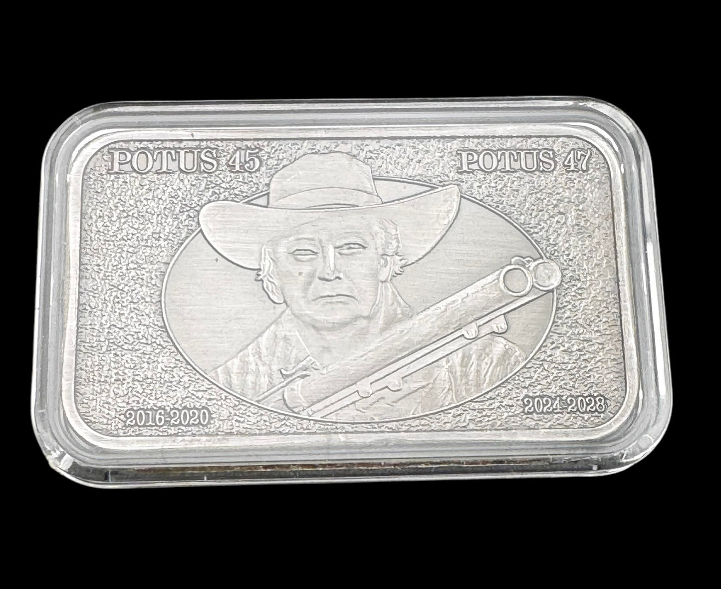 2025 .999 Copper 1oz Antique Silver Plated Trump DOGE Posse Art Bar