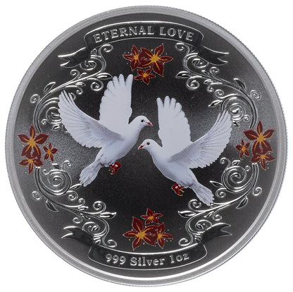 2011 Eternal Love 1oz .999 Silver Coin in Heart Shaped Box