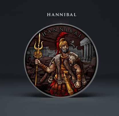 2025 Legendary Warriors Hannibal 1oz .999 Silver Colorized Round