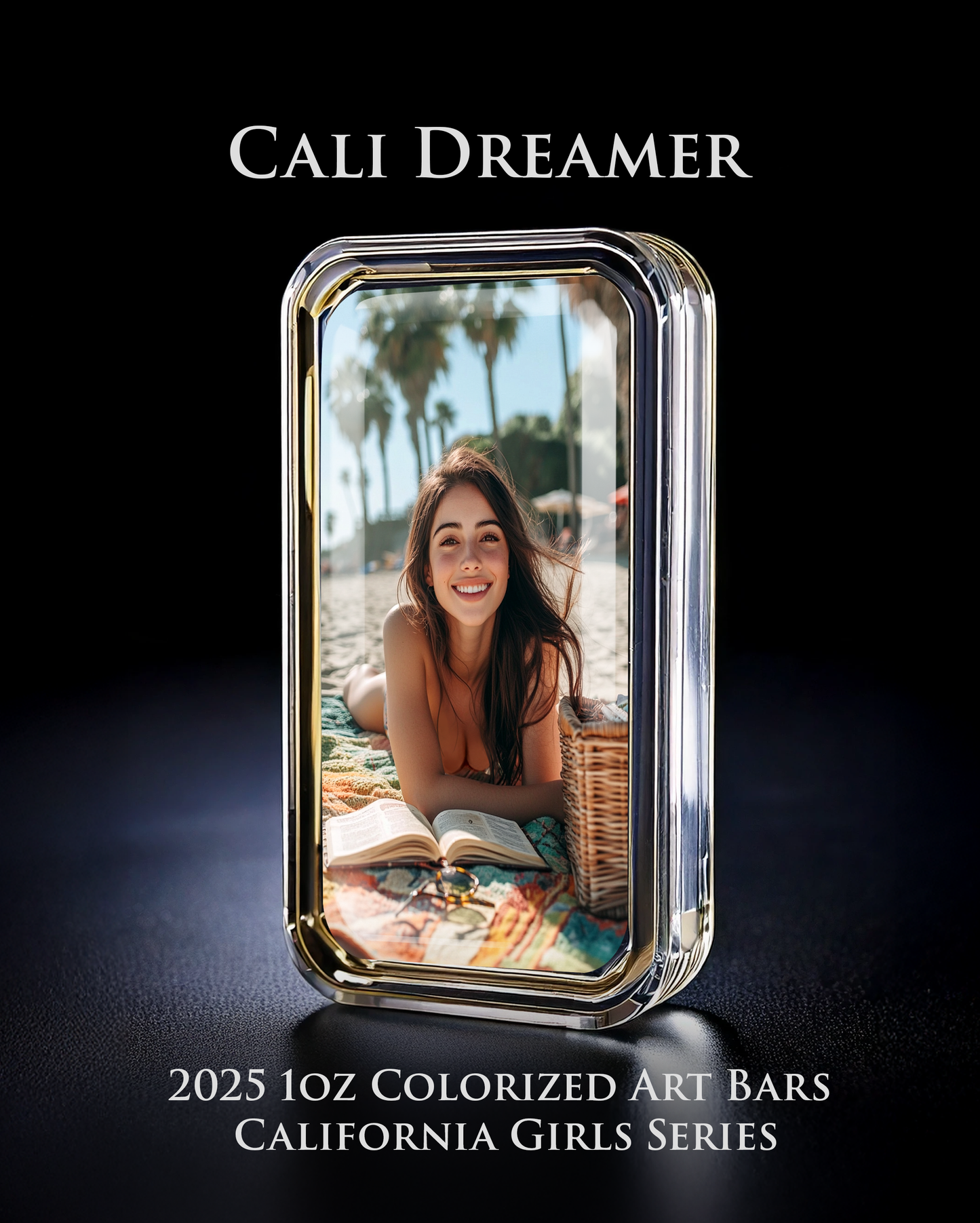 Cali Girls Song Bar Series "Cali Dreamer" 1oz .999 Fine Silver Color Art Bar