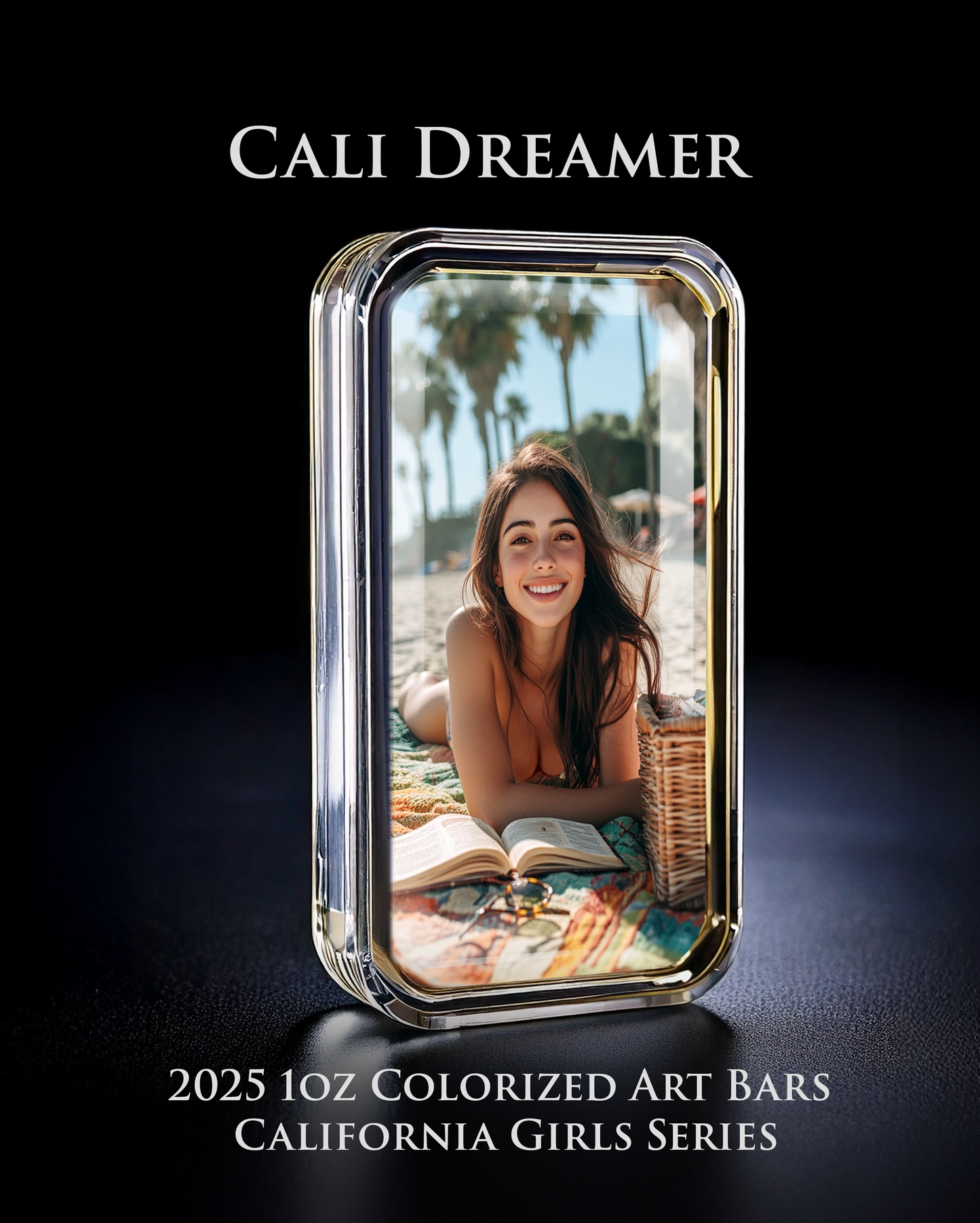 Cali Girls Song Bar Series "Cali Dreamer" 1oz .999 Fine Silver Color Art Bar