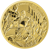 2025 Camelot Sir Lancelot 1oz .999 Silver Coin in Gold Gilding