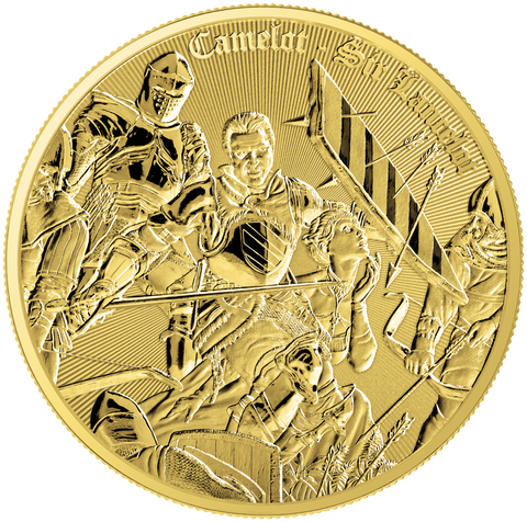 2025 Camelot Sir Lancelot 1oz .999 Silver Coin in Gold Gilding