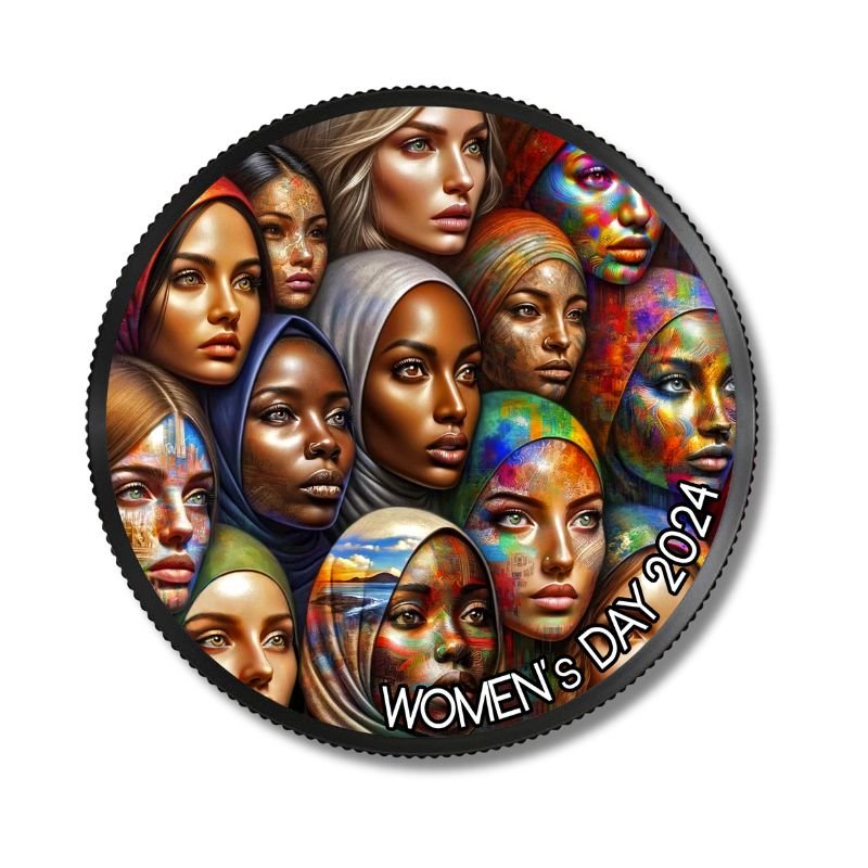 Canadian Maple Women's Day 1oz .9999 Silver Coin Colorized