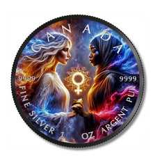 Canadian Maple Women's Day 1oz .9999 Silver Coin Colorized