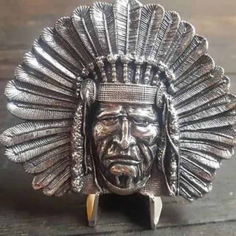 Chief Silver Bull Bar by BarrelyLiving, a high-quality silver bar with celestial motifs, symbolizing leadership and strength.