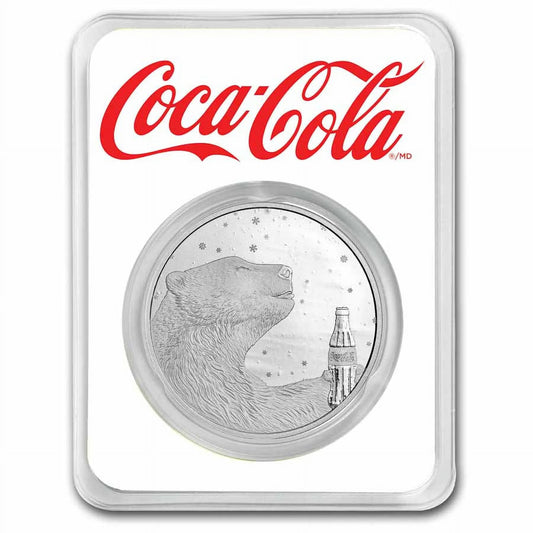 Coca-Cola 1oz .999 Coin Silver Struck Round Polar Bear