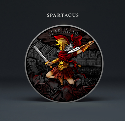 1oz .999 Silver Round Legendary Warriors "Sparticus" P