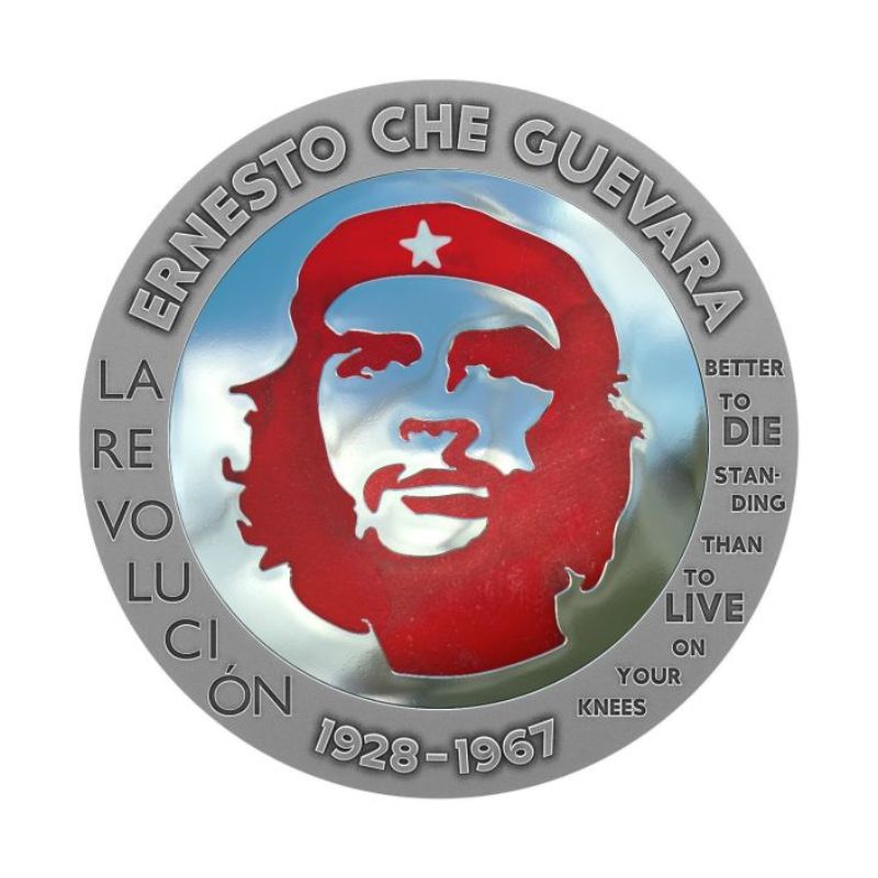 Congo 2023 100 Francs CFA Che Guevara 1 oz BernitSteel Handmade Insert V.1 - Unique coin featuring Bernit and steel, honoring Che Guevara.