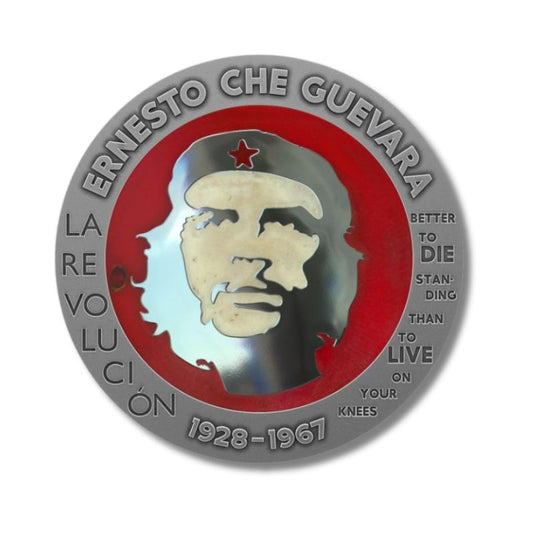 Congo 2023 100 Francs CFA Che Guevara 1 oz Bernit/Steel Handmade Insert V.3 - Unique coin featuring Bernit and steel, honoring the legacy of Che Guevara.