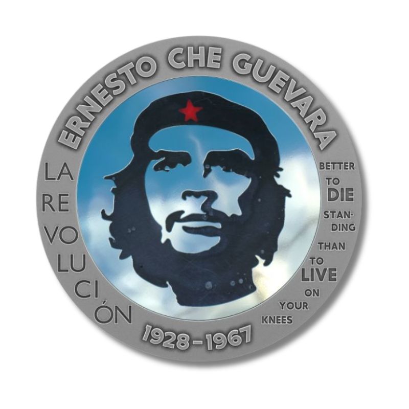 Congo 2023 100 Francs CFA Che Guevara 1 oz Bernit/Steel Handmade Insert V.4 - Unique coin featuring Bernit and steel, honoring the legacy of Che Guevara.