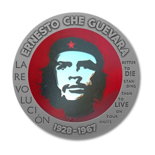 Congo 2023 100 Francs CFA Che Guevara 1 oz BernitSteel Handmade Insert V.5 - Unique coin featuring Bernit and steel, honoring the legacy of Che Guevara.