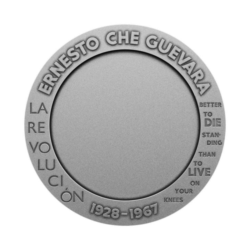 Congo 2023 100 Francs CFA Che Guevara 1 oz Glass Mosaic/Steel Handmade Insert V.1 - Unique coin featuring a vibrant glass mosaic and honoring Che Guevara.