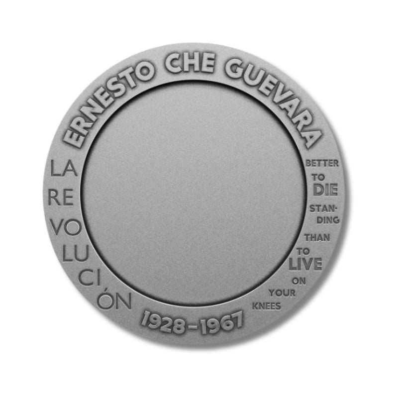 Congo 2023 100 Francs CFA Che Guevara 1 oz Micro Mosaic Handmade Insert - Intricately crafted silver coin honoring Che Guevara.