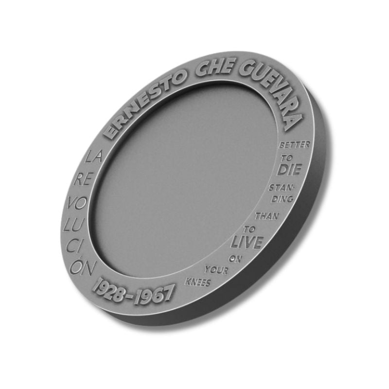 Congo 2023 100 Francs CFA Che Guevara 1 oz PolybernSteel Handmade Insert - A unique coin featuring innovative materials and honoring the legacy of Che Guevara.