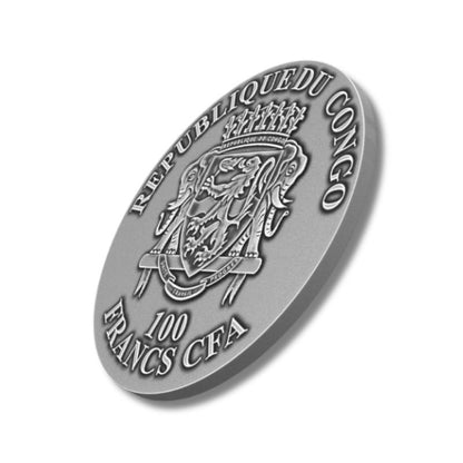 Congo 2023 100 Francs CFA Che Guevara 1 oz PolybernSteel Handmade Insert - A unique coin featuring innovative materials and honoring the legacy of Che Guevara.