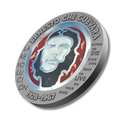 Congo 2023 100 Francs CFA Che Guevara 1 oz PolybernSteel Handmade Insert - A unique coin featuring innovative materials and honoring the legacy of Che Guevara.