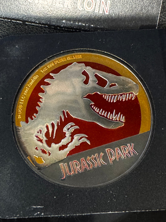 2020 Jurassic Park Color 1oz .999 Fine Silver Coin