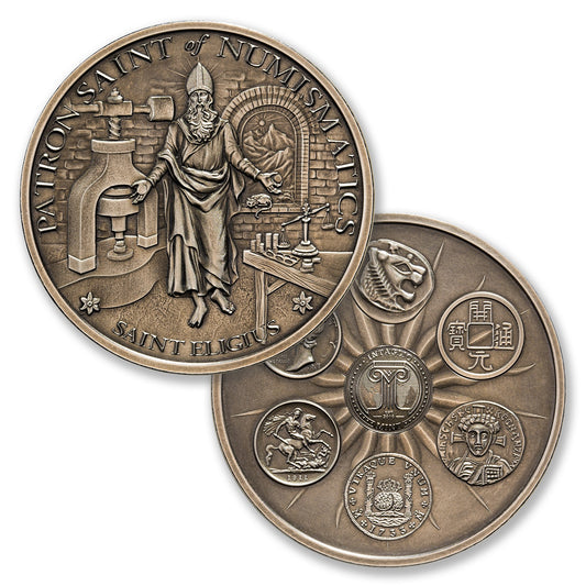 Saint Eligius 2 Troy Ounce  50mm  Limited Mintage 500 Antiqued