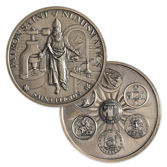 Saint Eligius 5 Troy Ounce 50mm Limited Mintage 500 Antiqued
