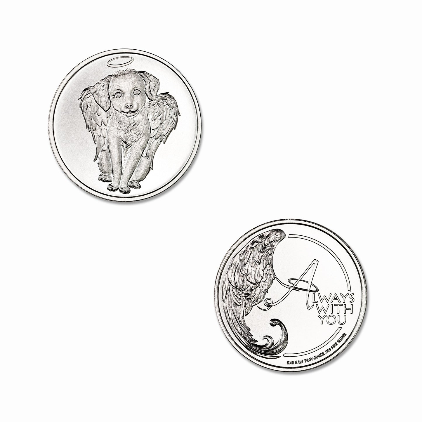 Cherub Dog Remembrance Token 1/2 Troy Ounce 30mm