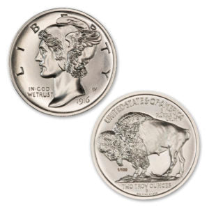 THE MULE CLUB – ISSUE #1 – MERCURY DIME OBVERSE / BUFFALO NICKEL REVERSE – 2 TROY OUNCE – 39MM – LIMITED MINTAGE OF 100