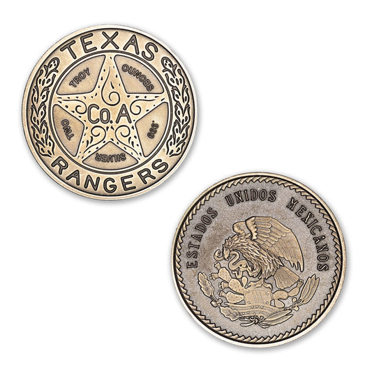 Texas Ranger Badge 2 Troy Ounce 39mm (Antiqued)