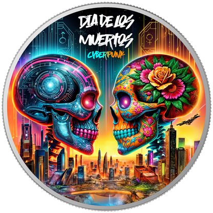 2024 Mexico Libertad Dia De Los Muertos Cyberpunk Edition 1oz .999 Silver Coin