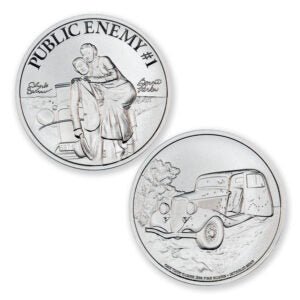 PUBLIC ENEMY #1 – BONNIE AND CLYDE – 1 TROY OUNCE – 39MM