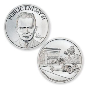 PUBLIC ENEMY #1 – JOHN DILLINGER – 1 TROY OUNCE – 39MM