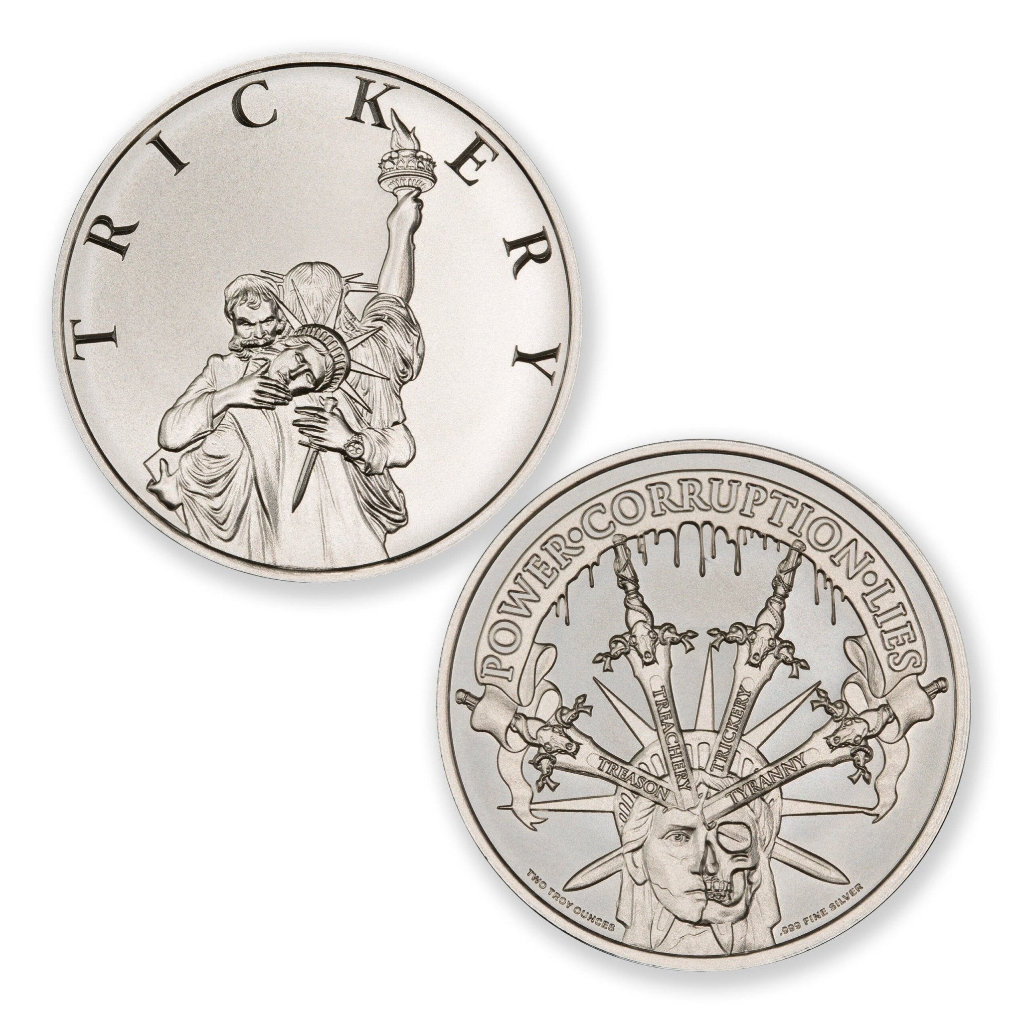 Intaglio t4 series – trickery – 1 troy ounce – 39mm .999 silver