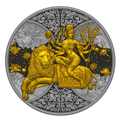 DURGA 2023 | SILVER INVESTMENT COIN 1 Oz High Relief | Dark Ruthenium Gilded