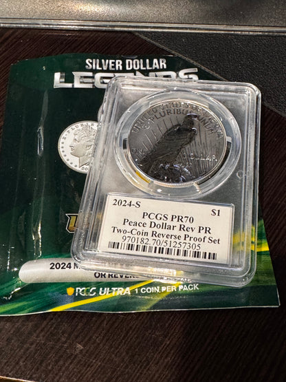 Ultrabreaks Silver Dollar Legends 2024 Reverse Proof  Peace Dollar PR-70 Silver Coin