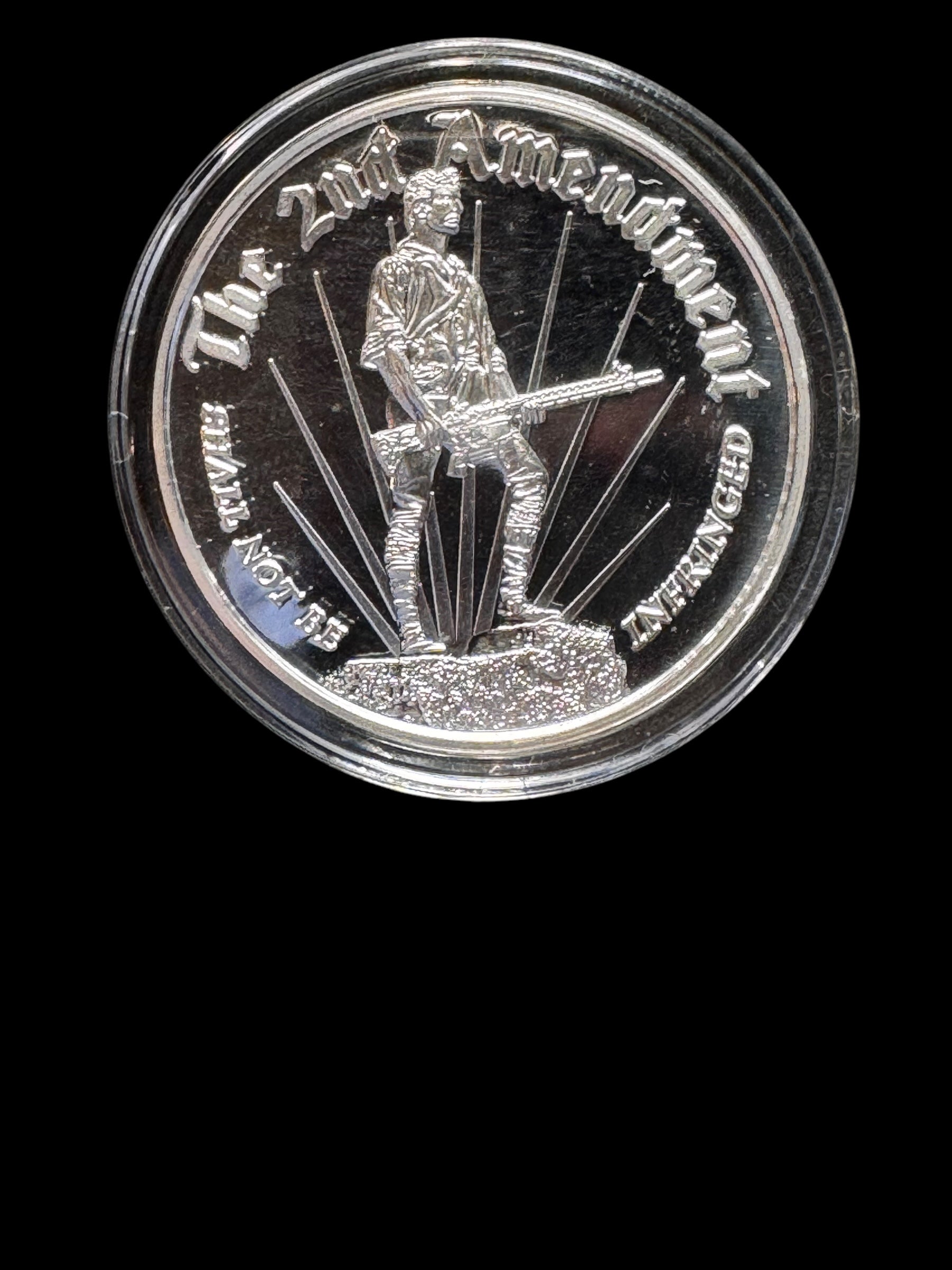 The Second Amendment Militia Man Silver Proof Medal 1oz .999 Silver