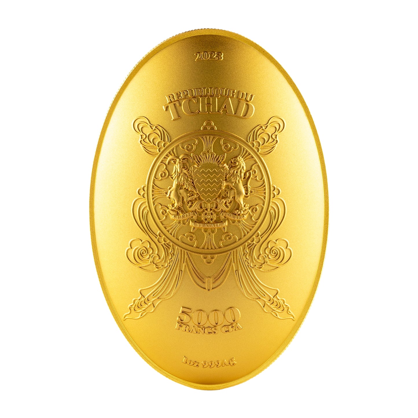 2023 Tchad Eight Dragon Buddha 1 oz Silver Coin (Gold Gilded)