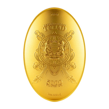 2023 Tchad Eight Dragon Buddha 1 oz Silver Coin (Gold Gilded)