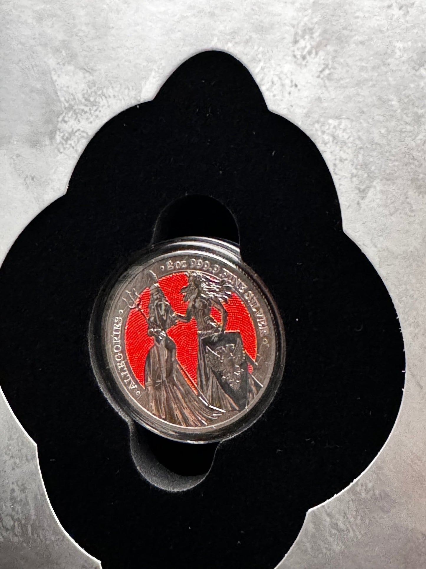 2019 The Allegories Britannia Germania  2 Oz. Ruthenium & Red Diamond Dust